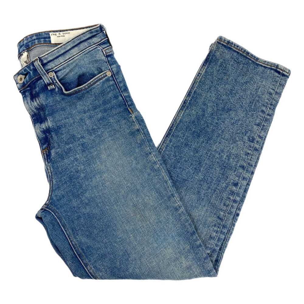 rag & bone Blue Light Wash High-Rise Ankle Cigarette Jeans | Size 26
